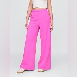 Bright Pink Wide-Leg Sweatpants